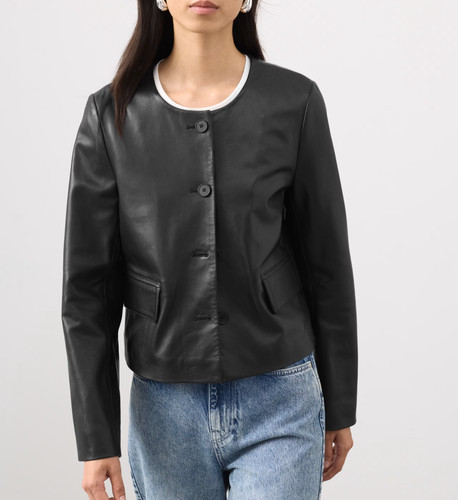 Damen lederjacke schwarz - damen,