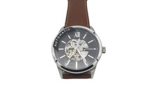 Fossil BQ2386 Herrenuhr Flynn Automatik Leder Rotbraun 48 mm