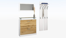 Garderobenset Schuhschrank Paneel Spiegel weiß diverse Farben Sparset FINN