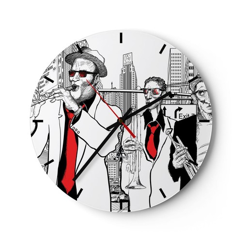 Modern wanduhr 30x30cm rund - modern,