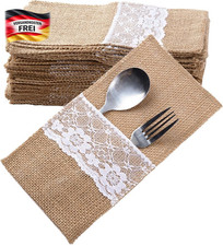 Jute Bestecktasche Set für