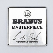 1 x 3D Brabus Emblem Logo Abzeichen Aufkleber Silber Alu für Smart oder Mercedes
