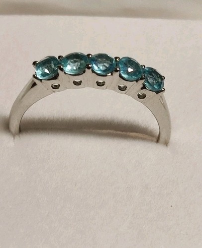 Blauer apatit silber ring - blauer,