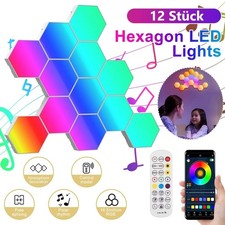 12tlg LED Wall Hexagon Lights Touch Smart Modular Light Panel Gaming Lamp
