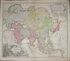 Asien Kupferstichkarte von