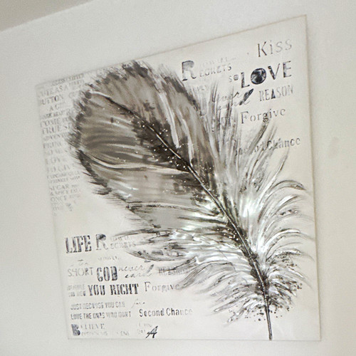 Wandbild bild feder mit - wandbild,