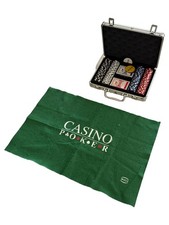 WSOP Casino Poker Set 500 Chips Spielmatte Aluminium Koffer Kartenspiel