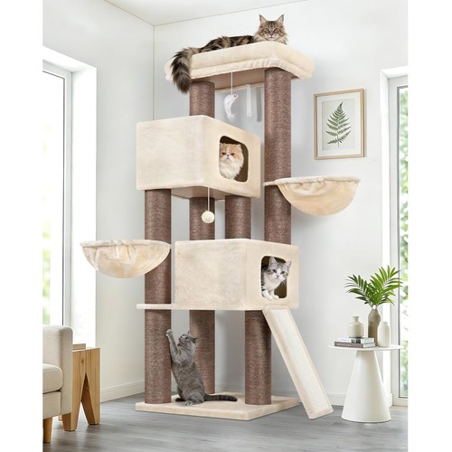 Beige kratzbaum dicke stämme - kratzbaum,