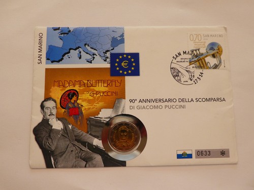 San marino euro numisbrief - marino,,