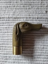 Hundekopf Messing Spazierstock Griff Dackel Kopf Wanderstock Vintage Gewinde