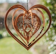 Edelrost Windspiel Herz mit