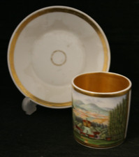 Seltene Biedermeier Ansichtentasse aus dem Maleratelier Beck in Kassel  um 1820