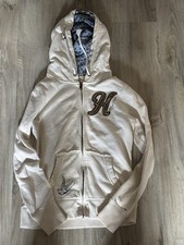 Tommy Hilfiger Damen Sweatjacke Jacke S beige creme Zip Kapuze Sweat + Baumwolle