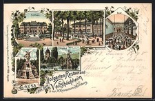 Lithographie Veitshöchheim, Schloss, Grosser See m. Pegasus u. Wasserturm, Orph 