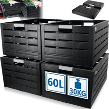 4x Klappbox 60L bis 30kg Faltbox Klappkiste Einkaufs Klapp Korb Kiste faltbar