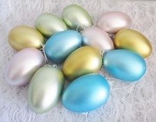 12 Kunststoff Eier metallic