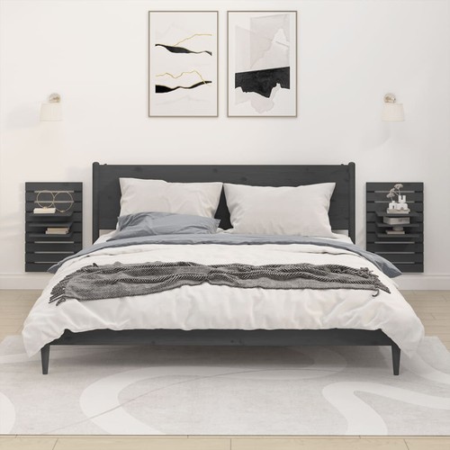 Wand nachttische2er set grau - set,