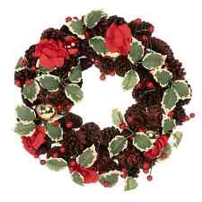 LUMIDA Flora künstl. Dekokranz Tannenzapfen & Deko 5h-Timerfunktion Höhe 12cm, Ø