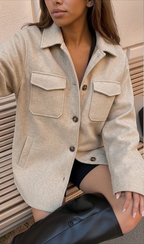 Jacke überhemd beige meliert - jacke,