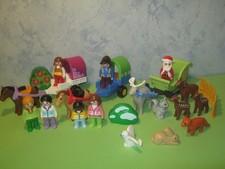 Playmobil 123 Kutschen Pferde Figuren + Nikolaus Zaun Tiere