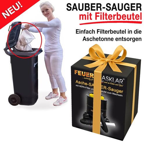 Feuerglasklar aschesauger mit - aschesauger,