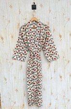 Baumwoll Kimono Morgenmantel Morgenmantel, Blockdruck Brautjungfernmantel,...