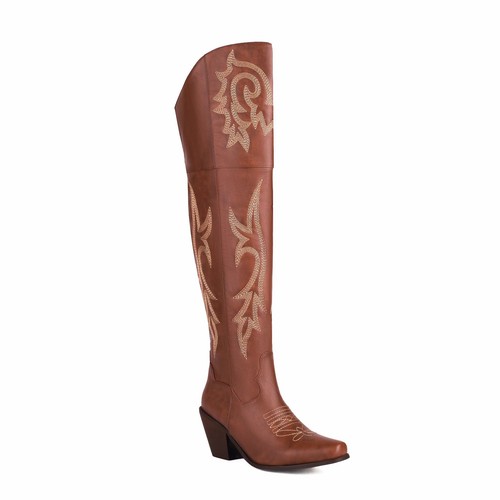 Damen bestickt over knee - over,
