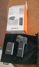 Sony ECM-W2BT Drahtloses Mikrofon mit Aufbewahrung Tasche und Windabweiser.