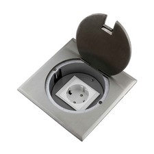 Bodensteckdose Wandsteckdose Tischsteckdose Steckdose 1 x Schuko Edelstahl