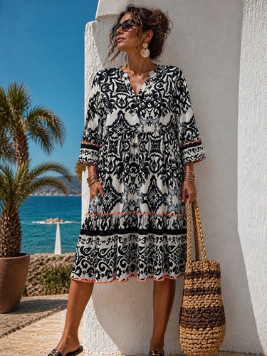 Damen sommerkleid boho - sommerkleid,