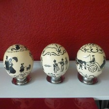 3 sehr alte, handbemalte