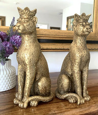 Kerzenleuchter Barock Leopard Leuchter Kerzenständer Antik Art Kerzenhalter gold