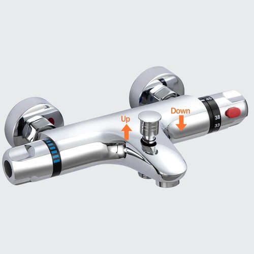 Chrom aufputz wannenthermostat - chrom,