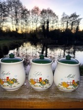 Zeller Keramik ,Hahn & Henne"- 3 kleineVorratsdosen ca.1980er Jahre, Vintage