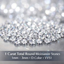 1 Carat Total Round Moissanite