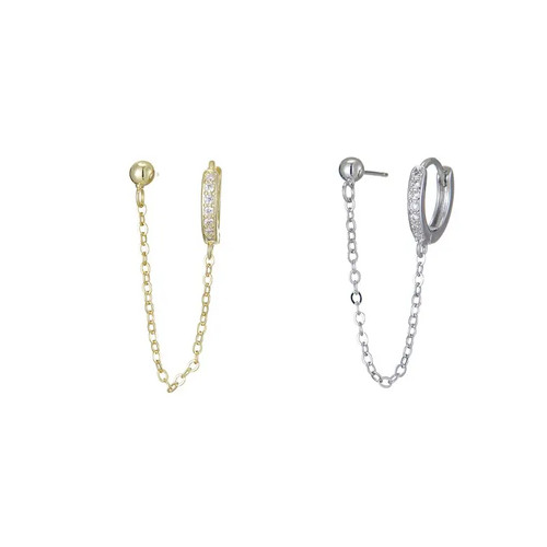 Creole ohrringe mit kette - creole,