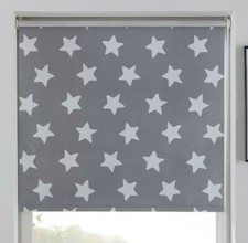 Klemmfix Rollo Sterne grau-weiß Klemmrollo Thermo Sonnenschutzrollo ab 45cm 