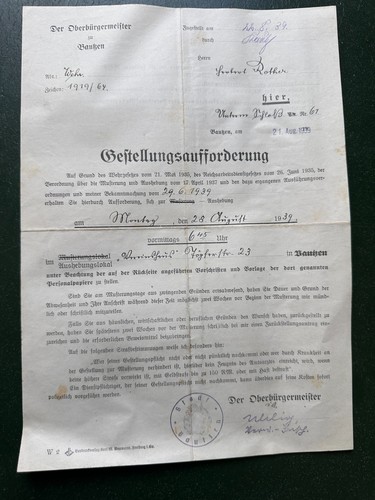 Alte gestellungsaufforderung - alte,