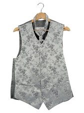 Wilvorst Anzugweste Herren Grau Floral Elegant Gr. 44; XS