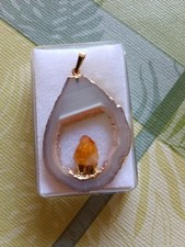 Achat Anhänger Druse Geode mit Citrin?