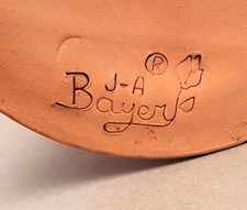 Jugendstil-Vase  um 1910 gemarkt, Keramik  m.Blüten gewellter Rand 16,5cm