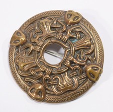 vintage DAVID ANDERSEN Bronze Anhänger / Brosche Norwegen Wikinger Schmuck