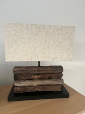 Handgefertigte Tischlampe | PERIFERE | Treibholz | Leinenschirm