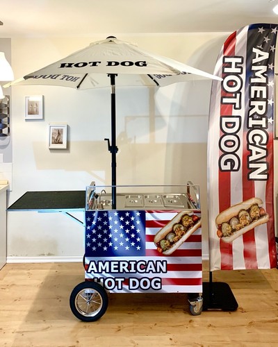 Food cart hot dog stand - food,