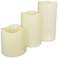 Deko LED Kerzen Weiß 3 er Set Batterie Farbwechsel Timer