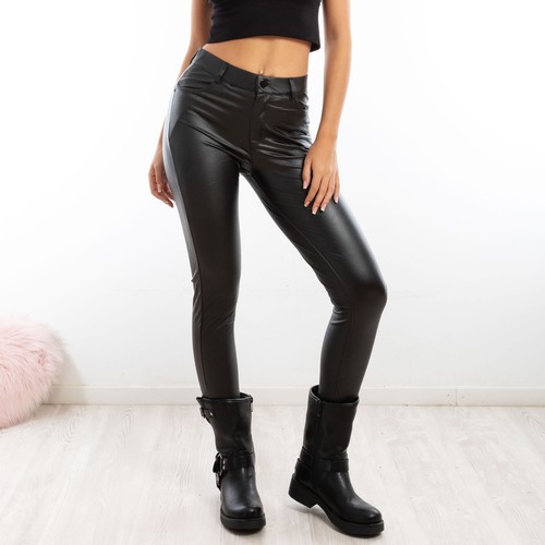 Damen hose lederoptik - lederoptik, skinny