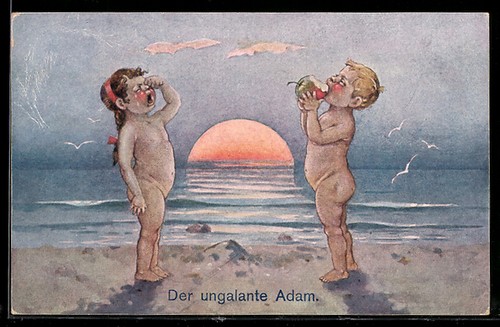 Ansichtskarte der ungalante - ansichtskarte,