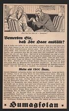 BERLIN, Werbung 1924, HUMAGSOLAN Klinisches Haarwuchsmittel