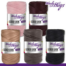 Woolly Hugs 3 x 200 g Leder Look  Polyester Tunesisch häkeln Wolle 5 Farben