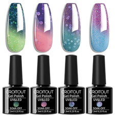 Croitout UV Farbwechsel Gel Nagellack Set, Thermo Shellac Gellack Kit,Mehrfarbig